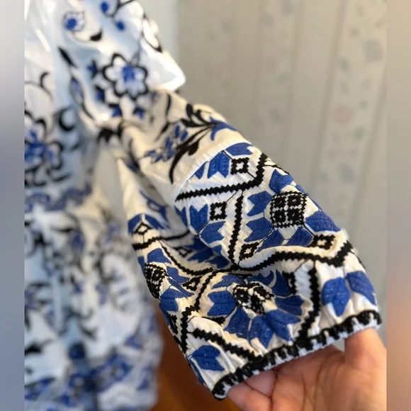 Anthropologie embroidered v-neck dress - Picture 9 of 9